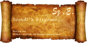 Szoták Eligiusz névjegykártya